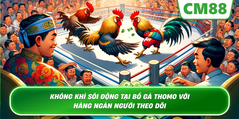 Không khí sôi động tại bồ gà Thomo với hàng ngàn người theo dõi